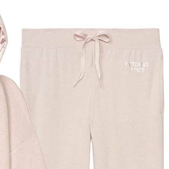 Victorias Secrets Sueded Fleece Crop Hoodie ,Skinny Jogger Silver Violet - Picture 3 of 3